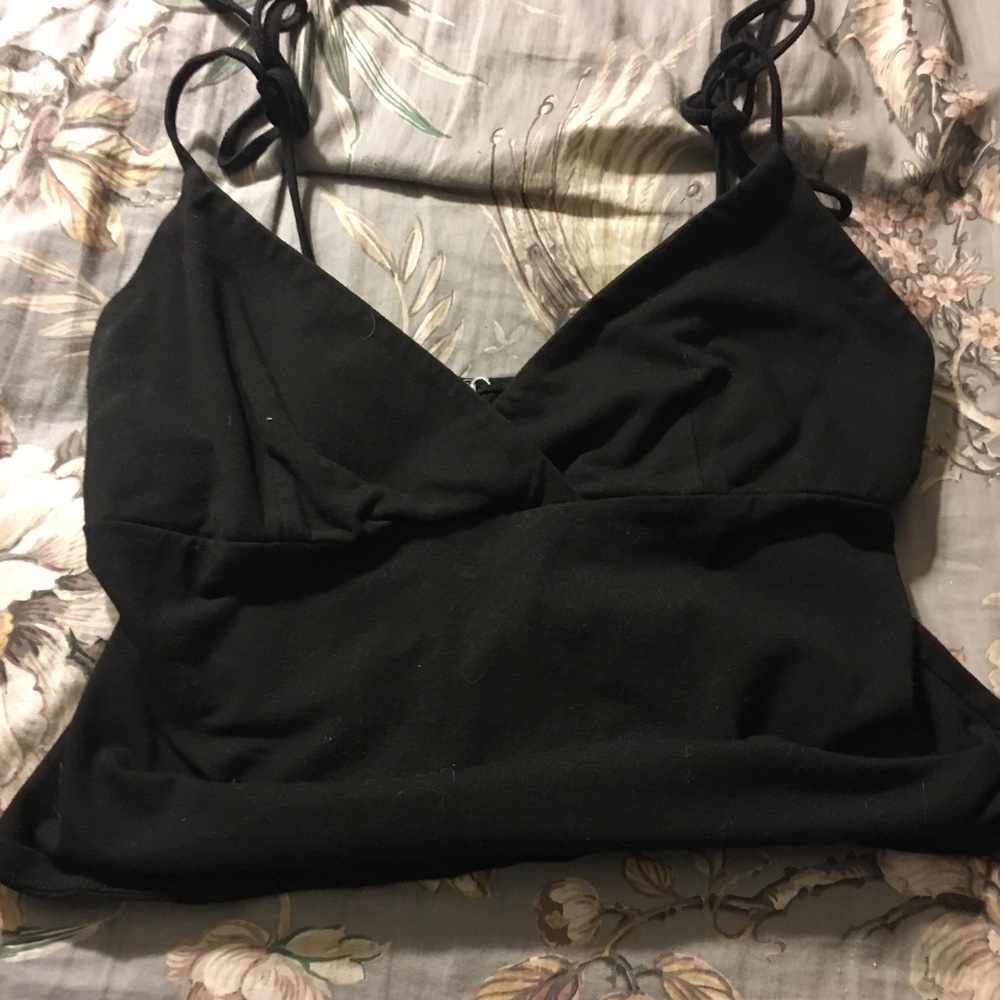 Black tie up crop top